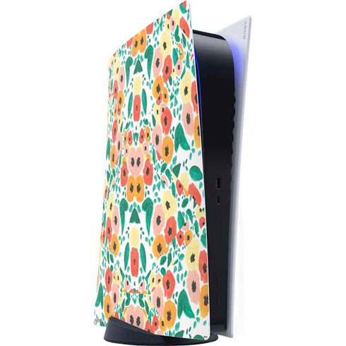 Bouffants and Broken Hearts Geometric Flowers PS5 Digital Edition Console Skin